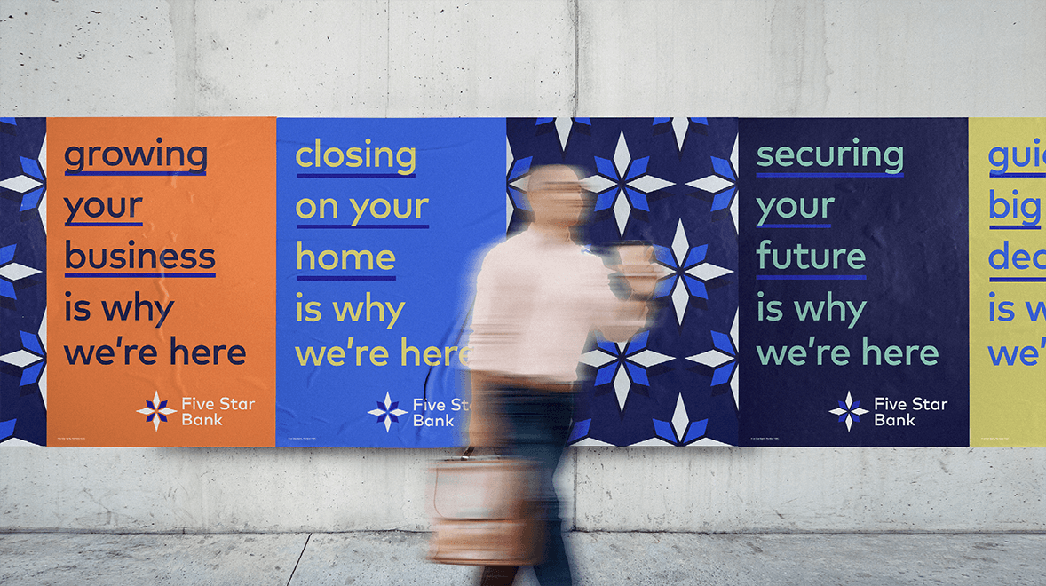 Five Star Bank rebrand campaign imagery