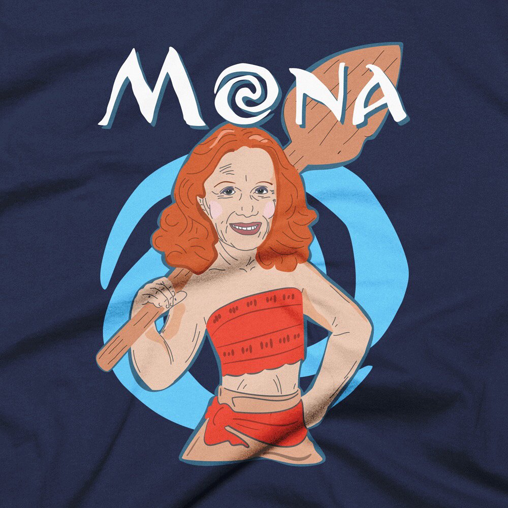 Mona T-shirt — an illustrated parody mashup in movie-logo lettering